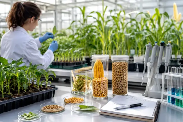 Ricerca sulle piante in un laboratorio
