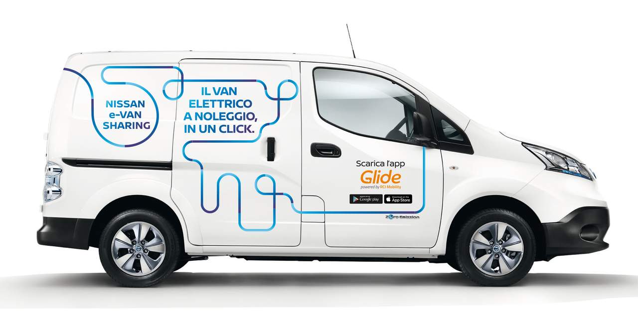 noleggio furgoni elettrici Nissan e-van sharing