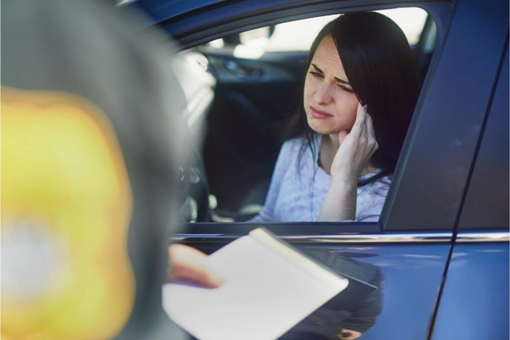Donna auto multa