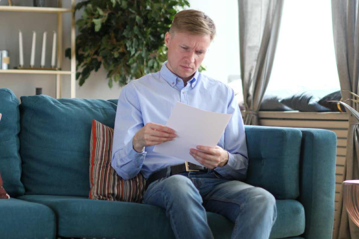 Uomo legge documento
