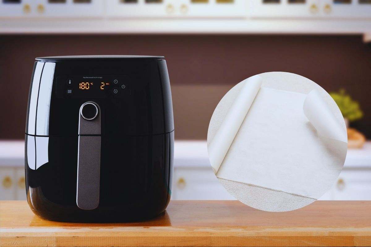 carta da forno nella friggitrice ad aria