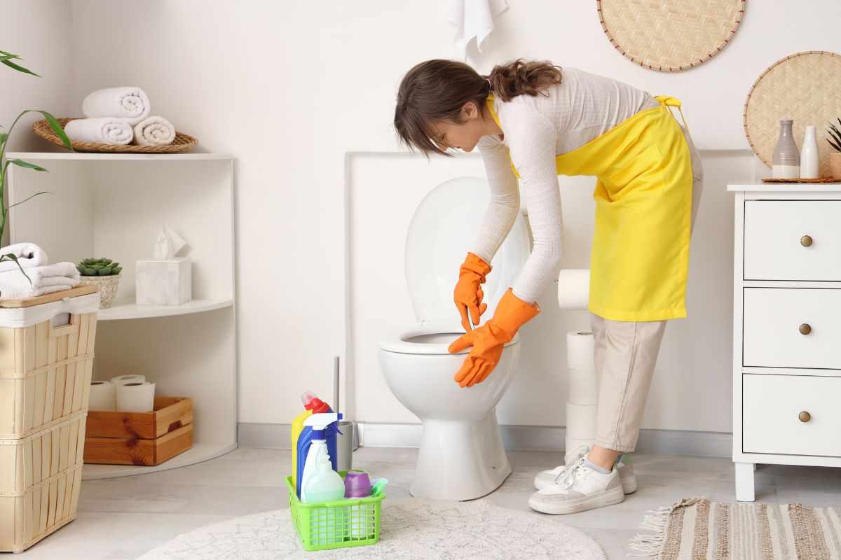pulire fondo wc