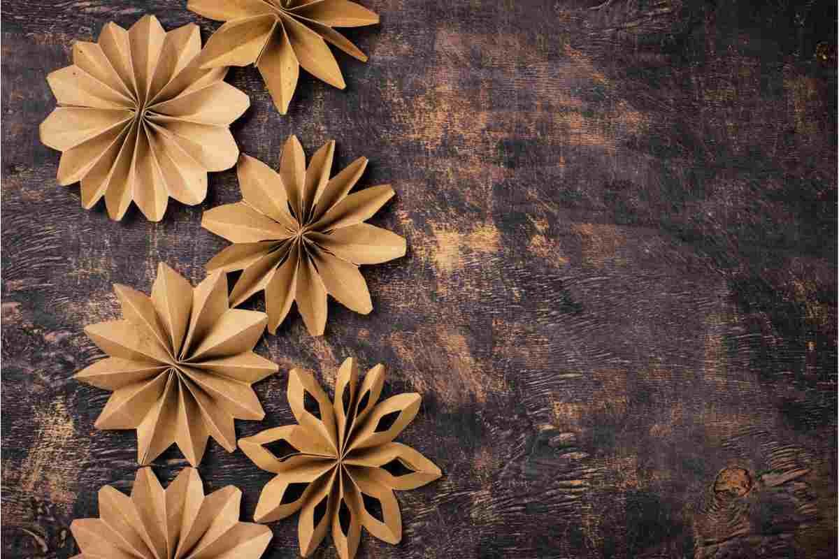 Stelle di Natale con i sacchetti del pane