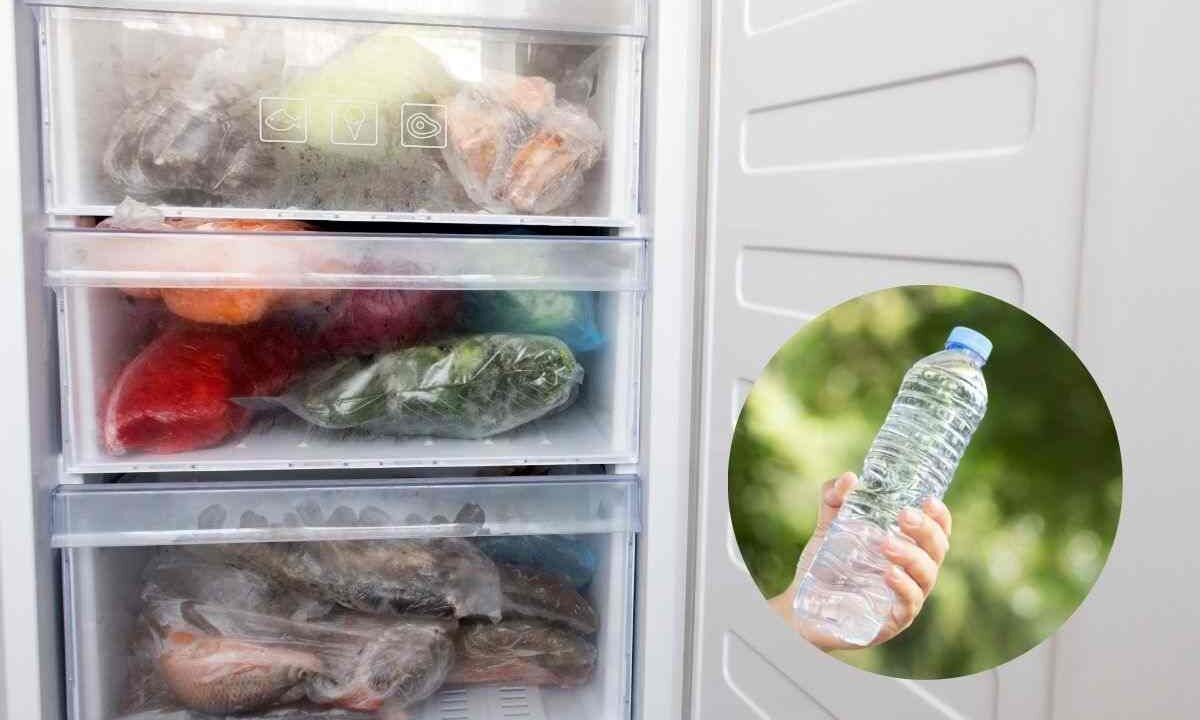 congela bottiglie d'acqua, ti aiuteranno a risparmiare