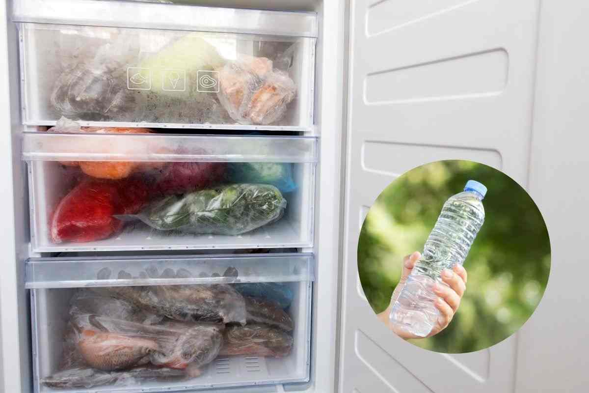 congela bottiglie d'acqua, ti aiuteranno a risparmiare