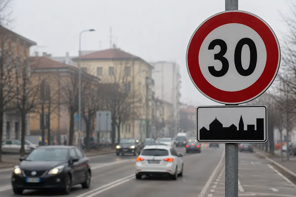 Segnaletica urbana con limite 30 Kmh
