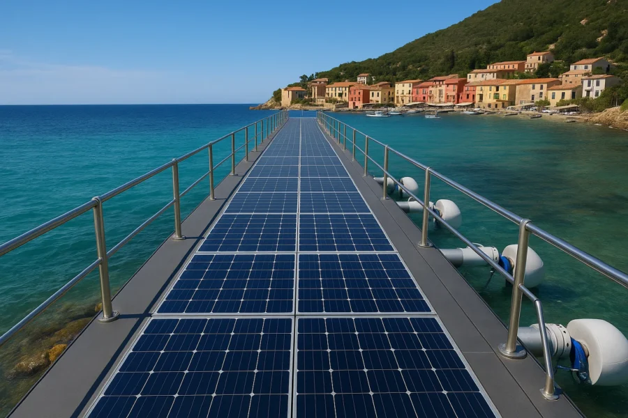 Pontile del Giglio: la prima infrastruttura italiana che produce energia dal sole e dalle onde